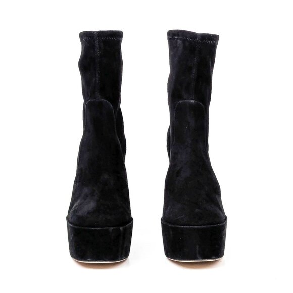 Stuart Weitzman Women Sky High Stretch Black Suede Platform Ankle Boots sz 9.5 - Picture 2 of 9